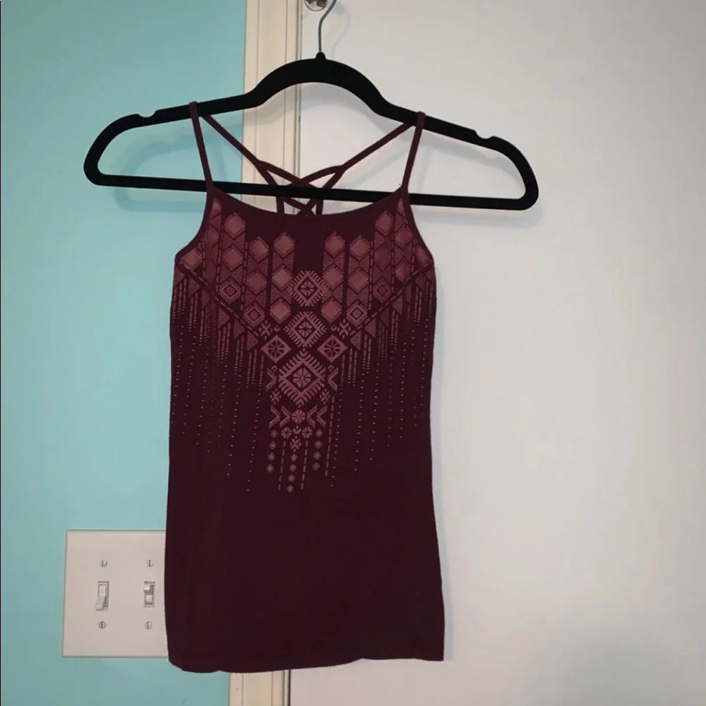 aeropostale maroon printed cami tank top
